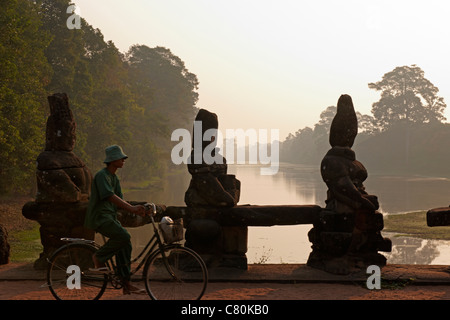 Kambodscha, Siem Reap, Angkor Thom, South Gate Stockfoto