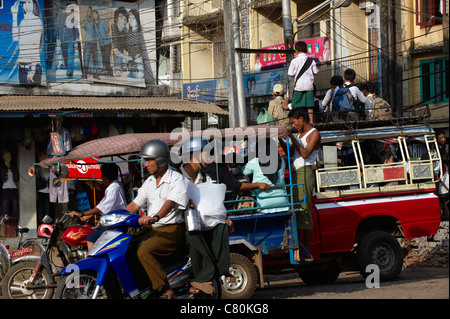 Myanmar, Burma, Bago, Verkehr Stockfoto