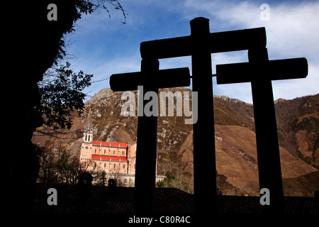 Heilige Kathedrale von San Salvador Santuario de Covadonga-Asturien-Spanien Stockfoto