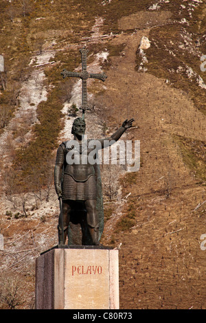 Statue von Don Pelayo Santuario de Covadonga-Asturien-Spanien Stockfoto