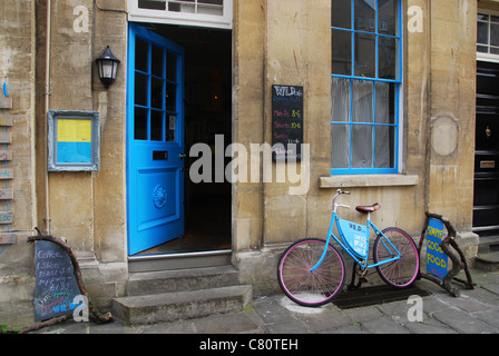 Eintritt in die wilde Cafe Bad UK Stockfoto