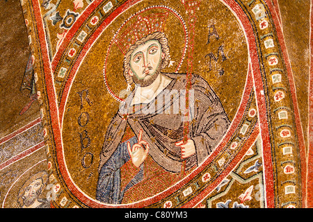 Mosaik in Monreale Kathedrale, Monreale, in der Nähe von Palermo, Sizilien, Italien Stockfoto