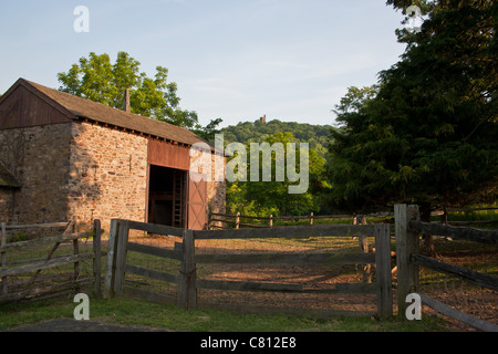 Alte Scheune bei Thomas Neely Farm in Bucks County, Pennsylvania Stockfoto