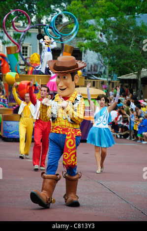 Zauberreich feiern einen Traum wahr Parade woody von Toy Story gekommen Stockfoto