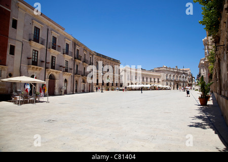 Piazza Duomo, Hauptplatz in der Stadt Syrakus, Sizilien, Sicilia, Italien Stockfoto