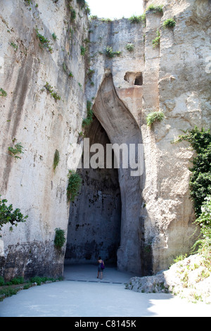 Ohr des Dionysius, Orecchio di Dionisio, künstliche Kalkstein-Höhle, Siracusa, Sizilien, Sicilia, Italien Stockfoto