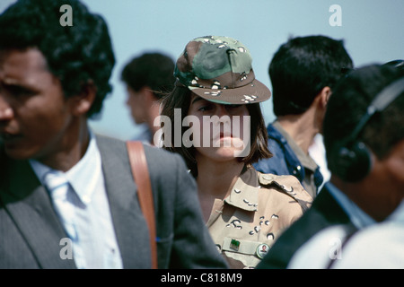 Frauen-Leibwächter, libyschen und ausländische, Zugehörigkeit zu einer Spezialeinheit, die Bewachung der libysche Präsident Muammar Gaddafi. Stockfoto