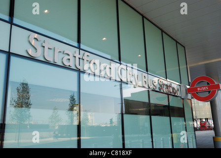 Stratford City Bus Station, Stratford, London, England Stockfoto