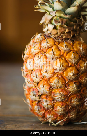 Nahaufnahme von Bio-Ananas Stockfoto