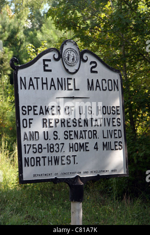 E2 NATHANIEL MACON Sprecher des US-Repräsentantenhauses und US-Senator. 1758-1837 lebte Stockfoto