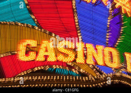 China, Macau, Casino Lisboa Leuchtreklame Stockfoto