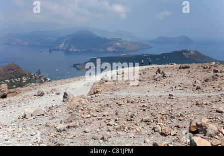 Die Insel Vulcano, aktiver Vulkan im Äolischen, Äolischen Inseln, Sizilien, Sicilia, Italien Stockfoto