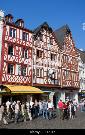 Alten Fachwerkhäusern in Trier Rheinland-Pfalz, Deutschland Stockfoto