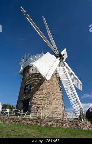 Heage Windmühle, Heage, Derbyshire, die nur arbeiten Stein 6 Segel Windmühle im Vereinigten Königreich Stockfoto