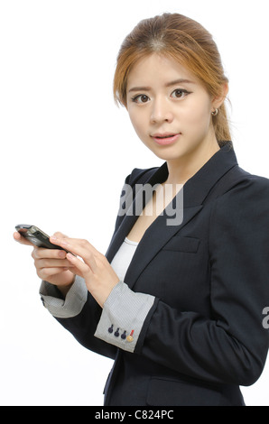 Eine junge Geschäftsfrau in einem Büro Stockfoto