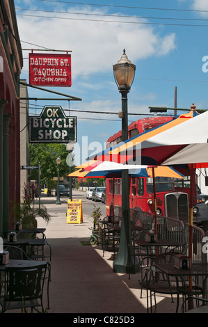 Alabama, Mobile, historische Innenstadt, Dauphin Street, Sidewalk Cafe restaurant Stockfoto