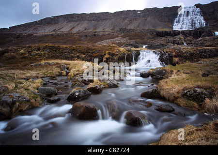 Dynjandi Wasserfall, westlichen Fjorde, Island Stockfoto