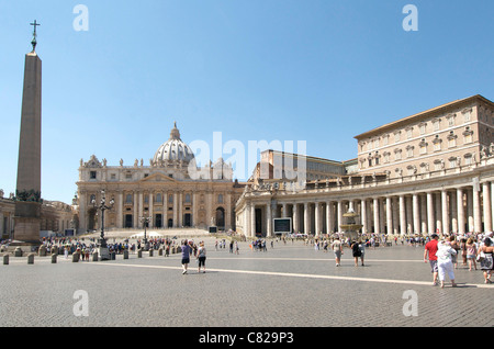 Vatikan - St Peter's Square, Vatikanstadt, Rom, Italien, Europa - morgens Stockfoto