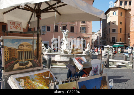 Künstler, Maler, Piazza Navona Quadrat, Rom, Latium, Italien, Europa Stockfoto