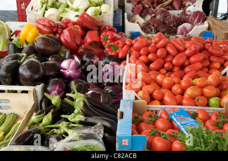 Gemüse Stall, Campo dei Fiori Markt, Rom, Italien Stockfoto