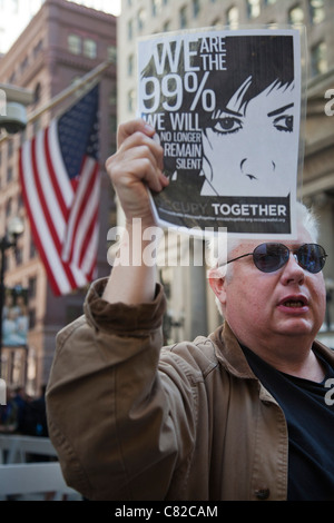 "Besetzen Chicago" Protest gegen die wirtschaftliche Ungleichheit Stockfoto