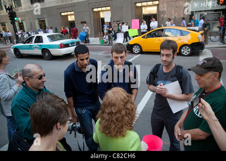 "Besetzen Chicago" Protest gegen die wirtschaftliche Ungleichheit Stockfoto