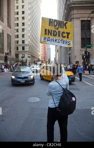 "Besetzen Chicago" Protest gegen die wirtschaftliche Ungleichheit Stockfoto