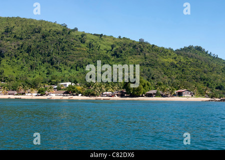 Madagaskar Insel Nosy Komba in der Nähe von Nosy Be, Dorf Ampangoriana typische madagassische, Indischer Ozean Stockfoto