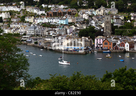 Blick über den Fluss Fowey von Hall zu Fuß, Fowey, Cornwall, England Stockfoto