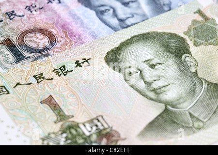 Chinesische Yuan Renminbi Banknoten hautnah Stockfoto