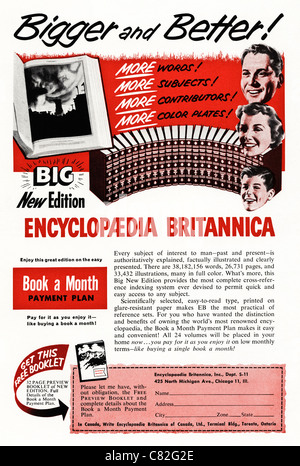 Amerikanischen Magazin Werbung ca. 1954 Werbung ENCYCLOPEDIA BRITANNICA Stockfoto