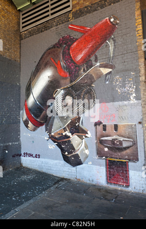 Street Art von SPOK, Klirren Street, Southwark, London, England, Vereinigtes Königreich. Stockfoto