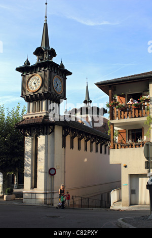 Évian-Les-Bains am Genfersee in Haute-Savoie-Abteilung der Region Rhône-Alpes im Südosten Frankreichs. Stockfoto