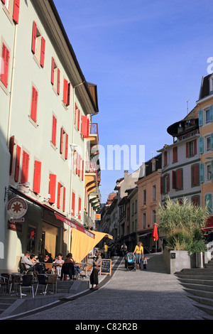 Évian-Les-Bains am Genfersee in Haute-Savoie-Abteilung der Region Rhône-Alpes im Südosten Frankreichs. Stockfoto