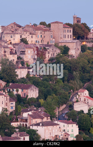 Bastide Hügel Stadt Cordes Sur Ciel, Tarn, Midi-Pyrénées, Frankreich Stockfoto