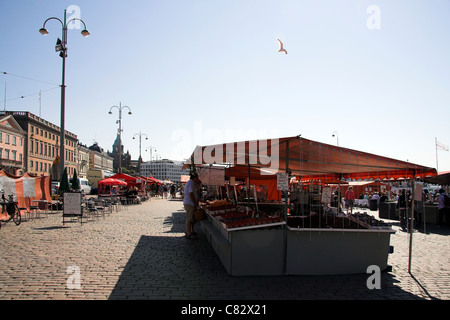 Essensstände, Marktplatz, Helsinki, Finnland Stockfoto