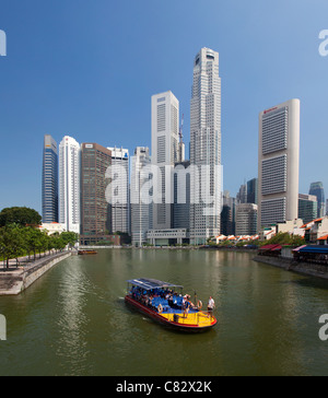 Flusskreuzfahrt in Singapur Stockfoto