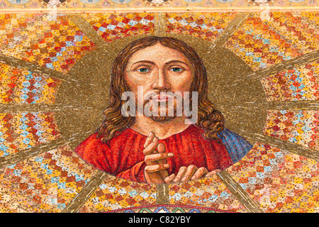 Jesus Christus Mosaik in Messina Dom, Piazza Del Duomo, Messina, Sizilien, Italien Stockfoto