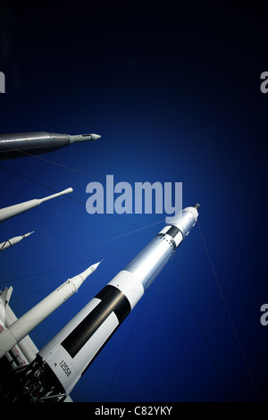 Rakete-Garten am Kennedy Space Center, florida Stockfoto