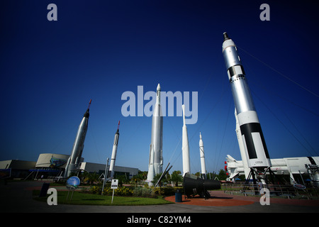 Rakete-Garten am Kennedy Space Center, florida Stockfoto
