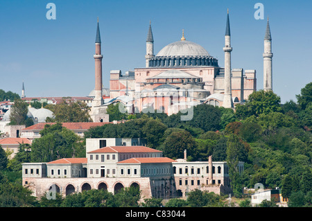Hagia Sophia gesehen vom Bosporus, Istanbul, Türkei. Stockfoto