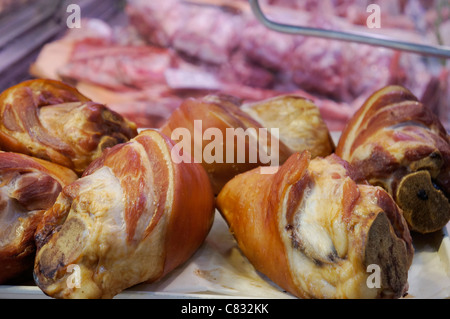 Wurstwaren, Schinken Beine Stockfoto