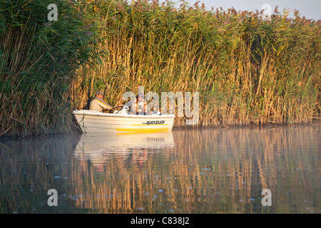 Sportfischen im Donau-Delta, Rumänien Stockfoto