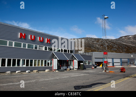 Nuuk Airport, -Nuuk Lufthavn in der Hauptstadt Grönlands, Nuuk. Stockfoto