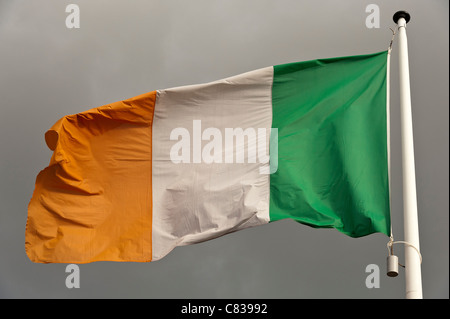 Irland Flagge im Wind. Stockfoto