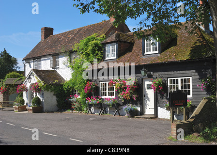 Typische englische Öffentlichkeit Landhaus. Das George Inn. Eartham. In der Nähe von Chichester. West Sussex. England Stockfoto