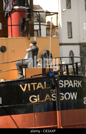 SCHOTTLAND; ARGYLL & BUTE; INVERARAY; Heck 'VITAL SPARK' & MARITIME MUSEUM (mit Modell der Seemann) Stockfoto