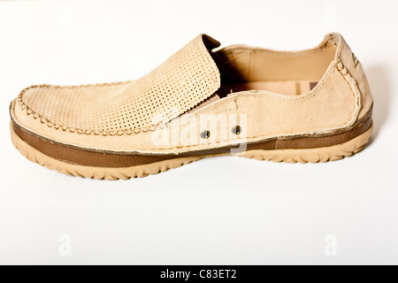 Beige Herrenschuhe Stockfoto