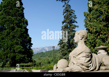 Ukraine, Yalta. Massandra Palast, Sommerpalast und Haus von Zar Alexander III in den späten 1800er Jahren. Stockfoto