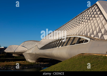 Brücke-Pavillon, entworfen von Zaha Hadid, Zaragoza, Aragon, Spanien Stockfoto